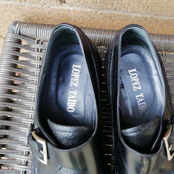 Lopez Taibo Men's Shoes Black Monk Strap Loafers Hand Made US‎ 9.5 - Picture 9 of 12